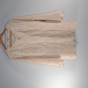 NWT JOHN MARK WINTER WHITE LONG SLEEVE BLOUSE SZ L.